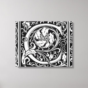 Buchstabe C Mittelalterliche Monogramm-Kunst Art N Leinwanddruck