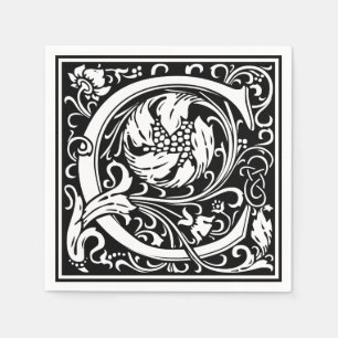 Buchstabe C Mittelalterliche Monogramm-Kunst Art N Serviette