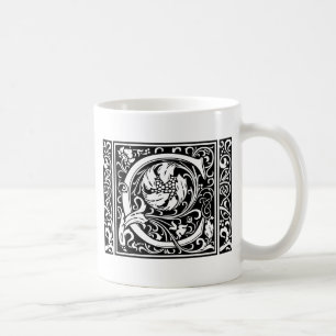 Buchstabe C Mittelalterliche Monogramm-Kunst Art N Tasse