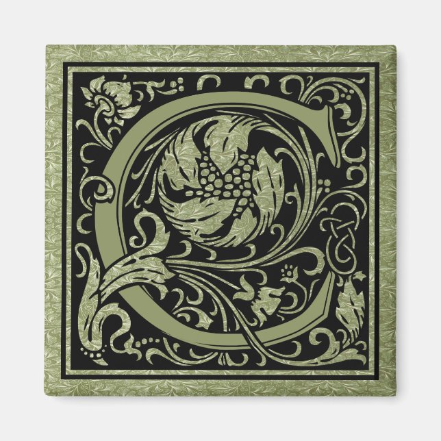 Buchstabe C Monogramm Magnet (Vorne)