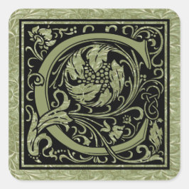 Buchstabe C Monogramm Quadratischer Aufkleber