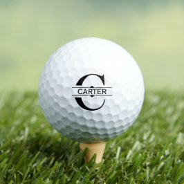 Buchstabe C | Schwarzes Ziersplit Monogramm Golfball