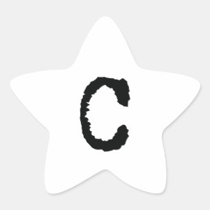 Buchstabe C Stern-Aufkleber