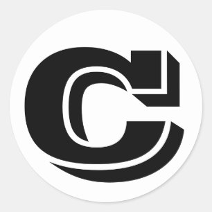 Buchstabe C Vineta Alphabet von Janz White Runder Aufkleber