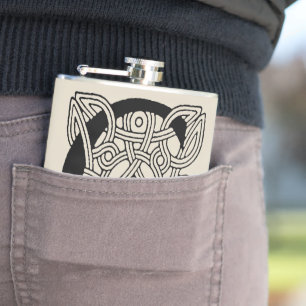 Buchstabe C Vintage Knotentonografie Flachmann