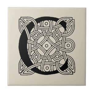 Buchstabe C Vintage Knotentonografie Fliese