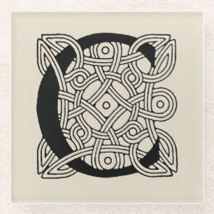 Buchstabe C Vintage Knotentonografie Glasuntersetzer