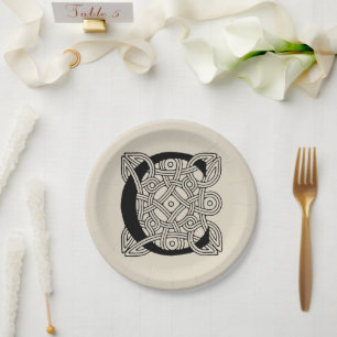 Buchstabe C Vintage Knotentonografie Pappteller