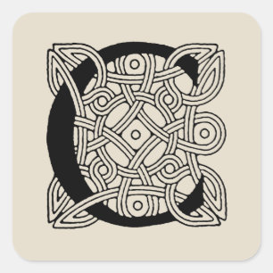 Buchstabe C Vintage Knotentonografie Quadratischer Aufkleber