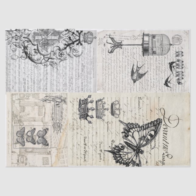 Buchstabe-Collage Seidenpapier (Vorderseite)