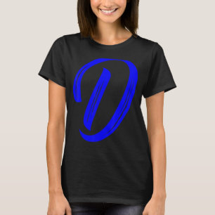 Buchstabe D Alphabet Groß Blau Grafik Initiale T-Shirt
