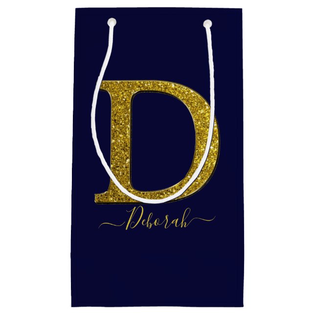 Buchstabe D Glitzer Kleine Geschenktüte (Vorderseite)