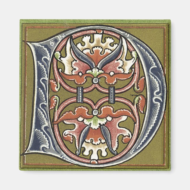 Buchstabe 'D in Farbe - Bild Magnet (Vorne)