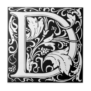 Buchstabe D Mittelalterliche Monogramm-Kunst Art N Fliese