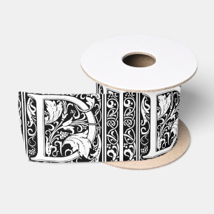 Buchstabe D Mittelalterliche Monogramm-Kunst Art N Satinband