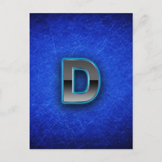 Buchstabe D - neunblaue Ausgabe Postkarte (Vorderseite)
