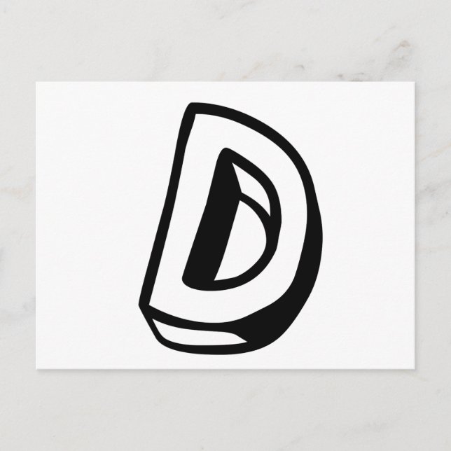 Buchstabe D Postkarte (Vorderseite)