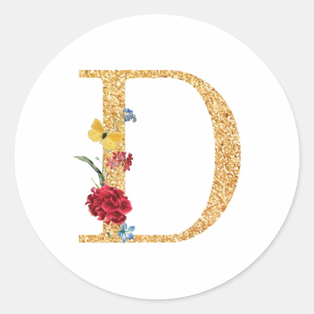 Buchstabe d runder aufkleber (Vorderseite)