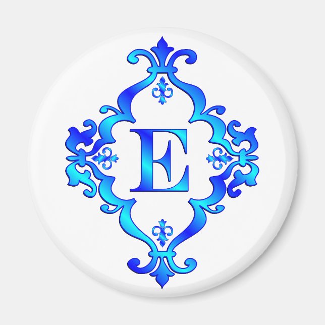 Buchstabe E Blau Magnet (Vorne)