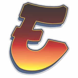 Buchstabe E - Flammenaufkleber Aufkleber