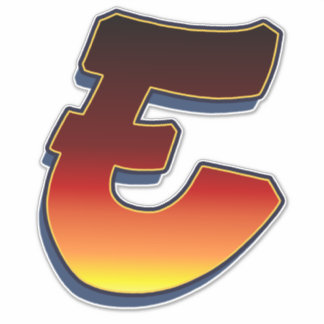 Buchstabe E - Flammenaufkleber Aufkleber