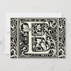 Buchstabe E Mittelalterliche Monogramm-Kunst Art N Einladung