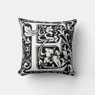 Buchstabe E Mittelalterliche Monogramm-Kunst Art N Kissen