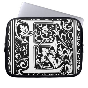 Buchstabe E Mittelalterliche Monogramm-Kunst Art N Laptopschutzhülle