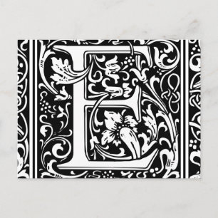 Buchstabe E Mittelalterliche Monogramm-Kunst Art N Postkarte