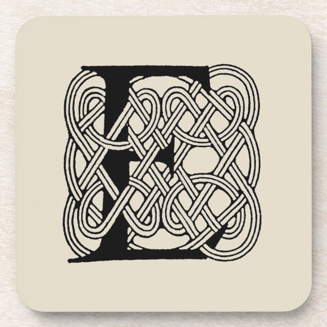 Buchstabe E Monogramm Vintage-Keltischer Knoten Dr Getränkeuntersetzer (Vorderseite)