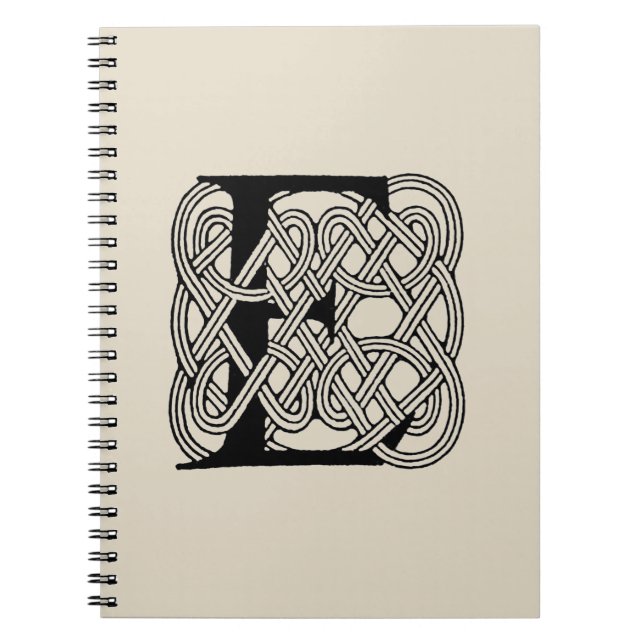 Buchstabe E Monogramm Vintage-Keltischer Knoten Dr Notizblock (Vorderseite)