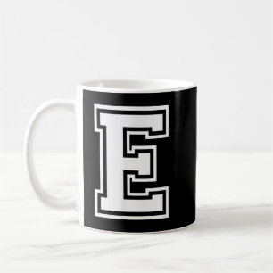 Buchstabe E Name Anfangsvarsity Alphabet Monogram Kaffeetasse