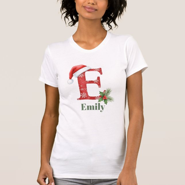Buchstabe E Personalisiert T-Shirt (Vorderseite)