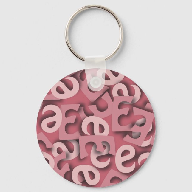 Buchstabe E Pink Schlüsselanhänger (Vorderseite)