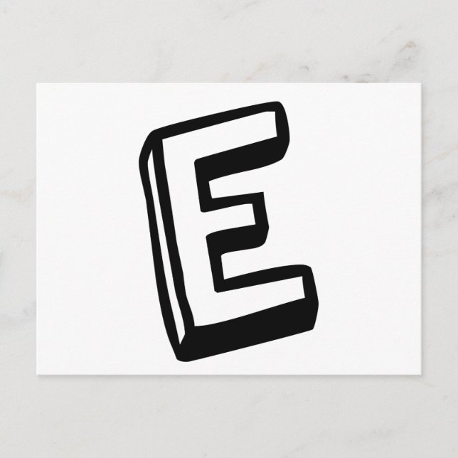 Buchstabe E Postkarte (Vorderseite)