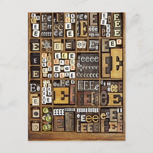 Buchstabe E Postkarte (Vorderseite)