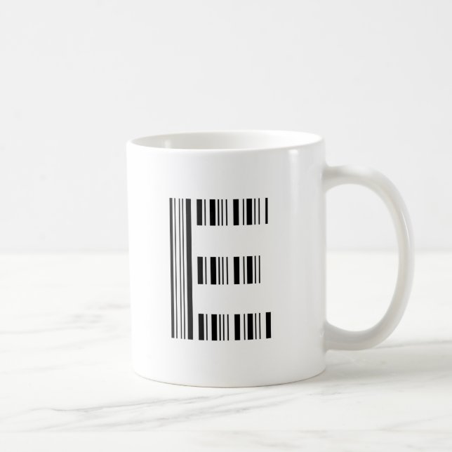 BUCHSTABE E STRICHCODE Erster Anfangsbuchstabe-Str Kaffeetasse (Rechts)