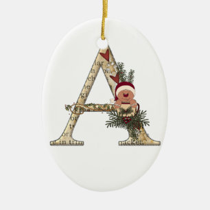 Buchstabe - eine Weihnachtsverzierung Keramikornament