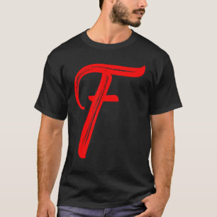 Buchstabe F Alphabet Groß Rote Grafik Initiale T-Shirt