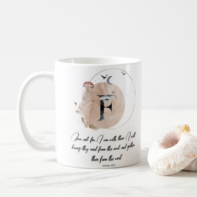 Buchstabe F, Biokotierungsanführungszeichen Tasse (Mit Donut)