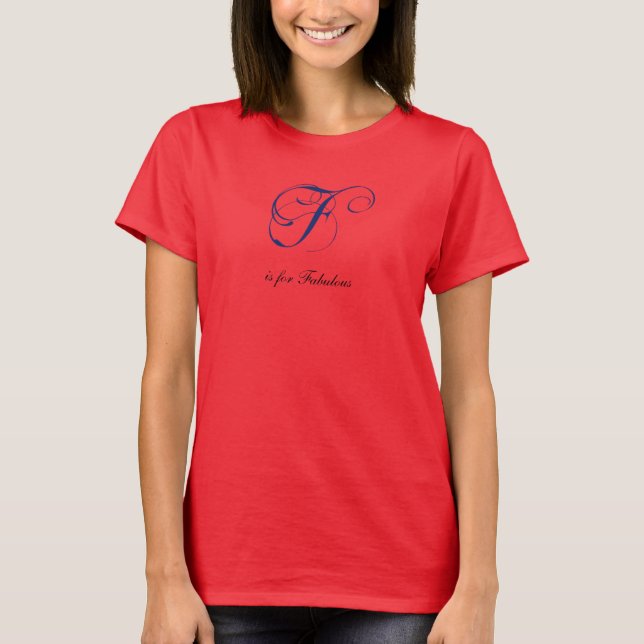 Buchstabe F blühte fabelhaft T-Shirt (Vorderseite)