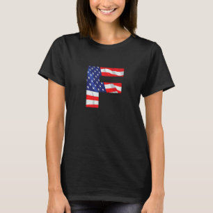 Buchstabe F Großbuchstabe Alphabet USA Amerikanisc T-Shirt