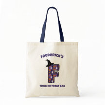 Buchstabe F mit Hexenhut und Name | Trick oder Tre