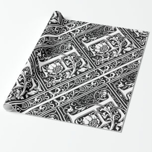 Buchstabe F Mittelalterliche Monogramm-Kunst Neue  Geschenkpapier