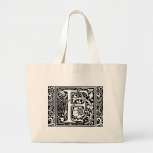 Buchstabe F Mittelalterliche Monogramm-Kunst Neue Jumbo Stoffbeutel