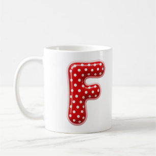 Buchstabe F Roter Pünktchen-Weihnachtsmonogramm Kaffeetasse