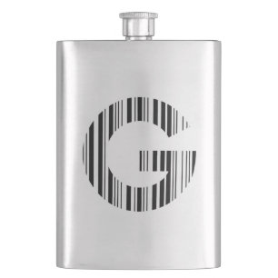 BUCHSTABE G BAR CODE Erstes Anfangsbuchstaben-Barc Flachmann