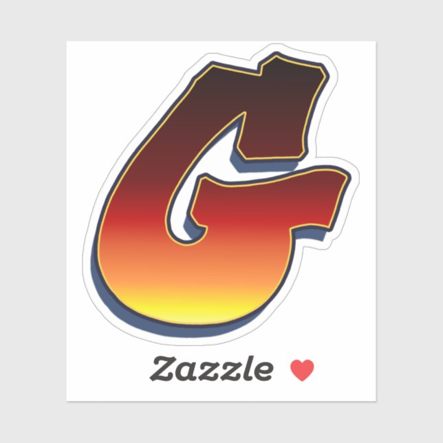 Buchstabe G - Flammenaufkleber Aufkleber (Blatt)