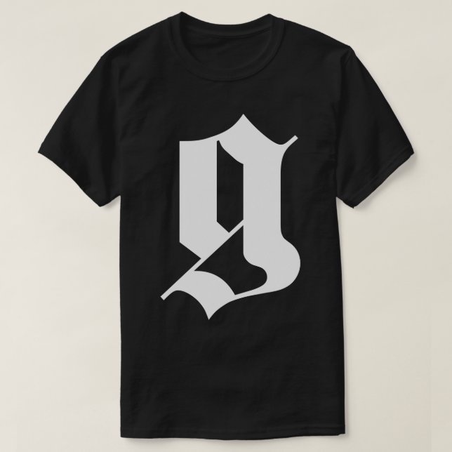 Buchstabe g für gothisch T-Shirt (Design vorne)