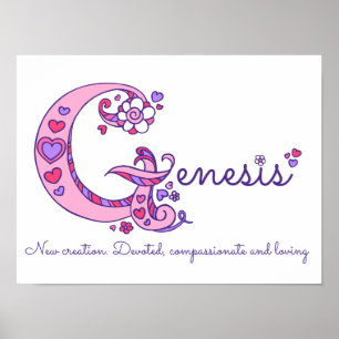 Buchstabe G Kunst Genesis Mädchenname und Bedeutun Poster